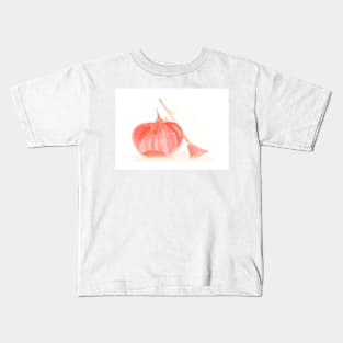 halloween, pumpkin, harvest, food, vegetable, diet, vegetarian, nature, autumn, watercolor, broom Kids T-Shirt